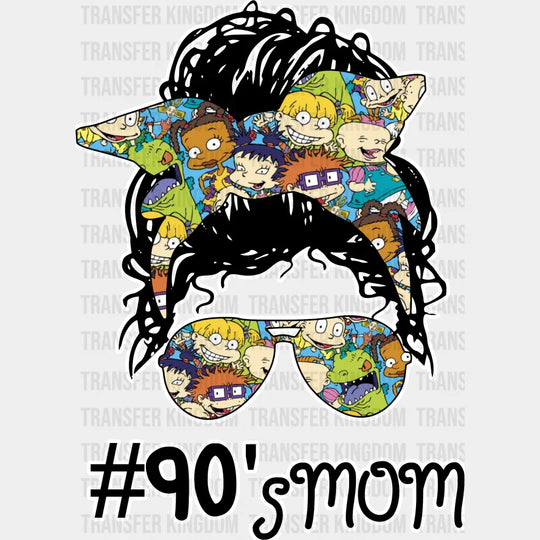 90's Mom RUGRATS Messy Bun Sunglasses Headband - Rugrats Font - Funny Mom - Family Humor - 90s Mom - Design - DTF heat transfer - Transfer Kingdom