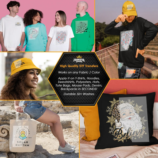 Iron on DTF Transfer Christmas Bundle 4 - 14 Best Seller T-shirt Designs Ready To Press - Transfer Kingdom