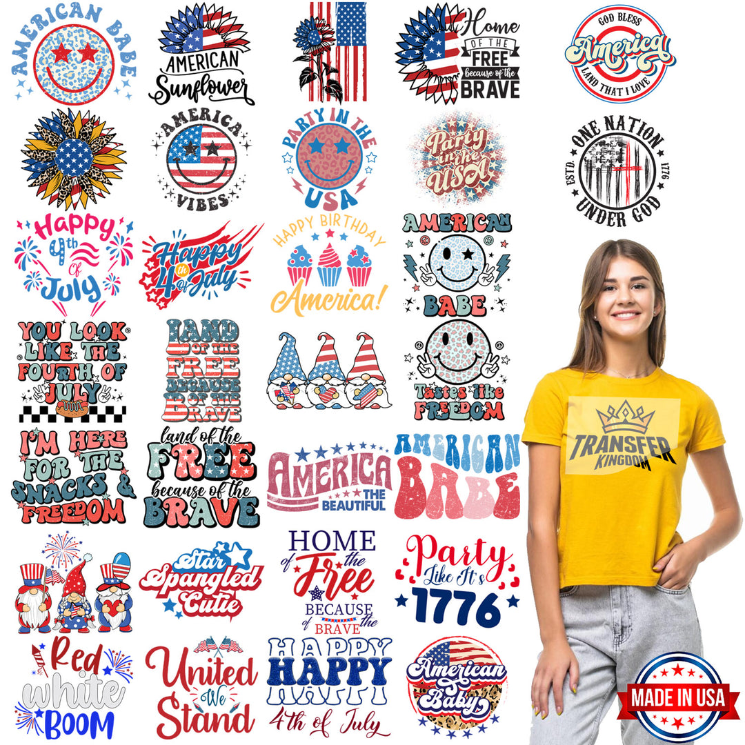 4th Of July Premade Gang sheet - 30 PCS 10 INCH - Transfer Kingdom