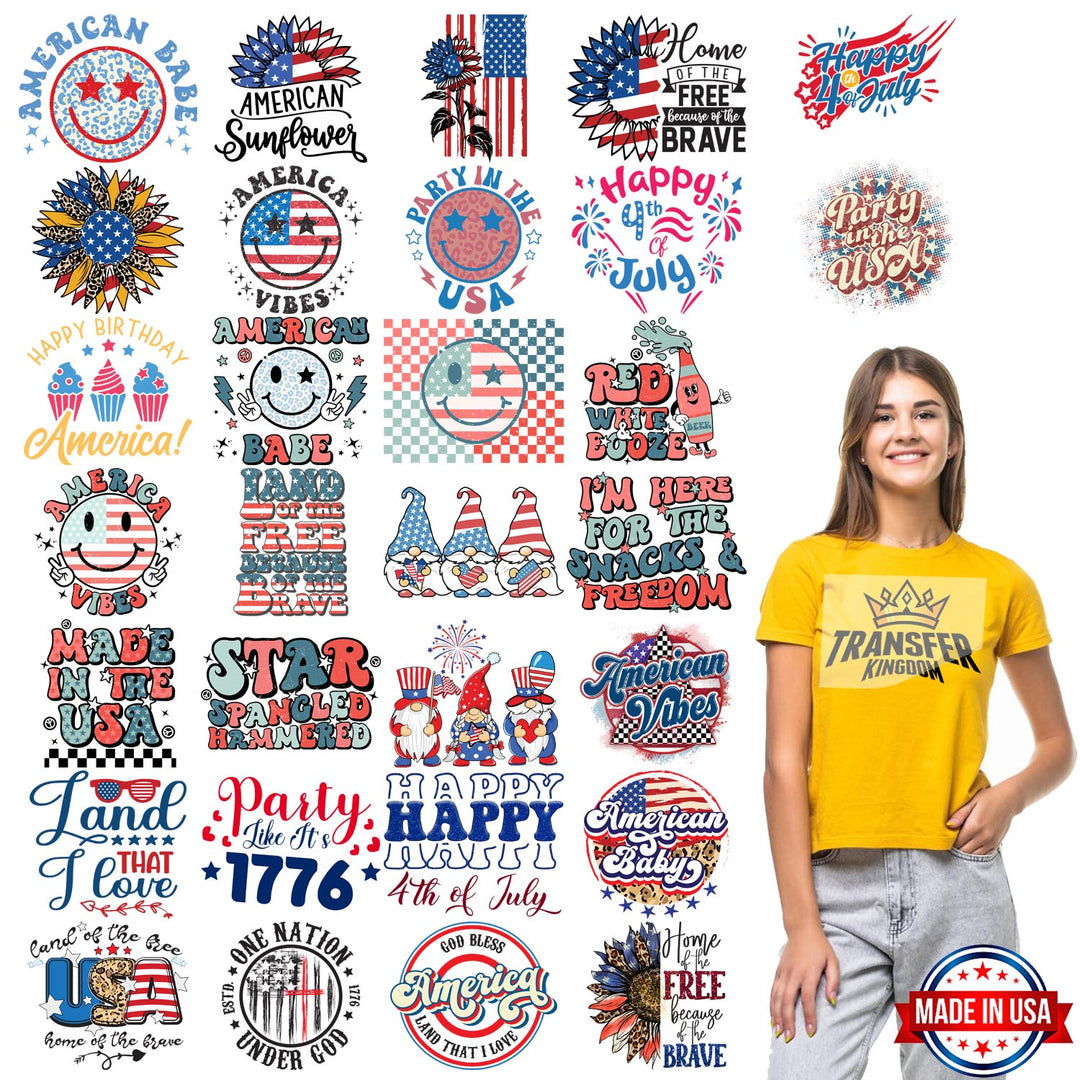 4th Of July Premade Gang sheet - 30 PCS 10 INCH - Transfer Kingdom