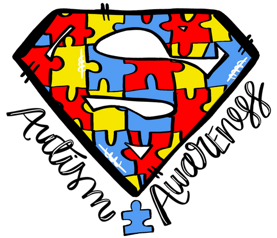 Superman Logo Autism Awareness Design - DTF heat transfer - Transfer Kingdom