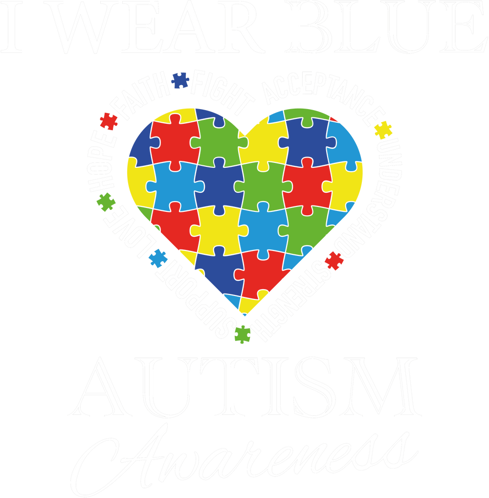 I Wear Blue Autism Awareness Design - DTF heat transfer - Transfer Kingdom