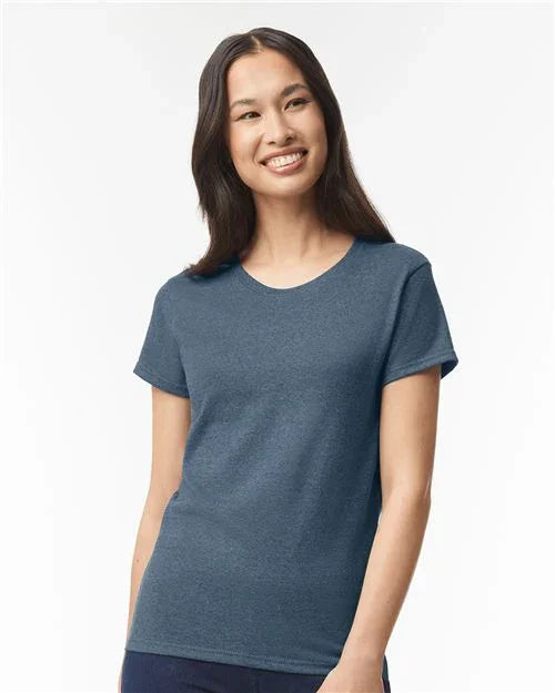 Gildan Heavy Cotton Women's T-Shirt - 100% Cotton Classic Tee With Missy Fit, Navy, Size M