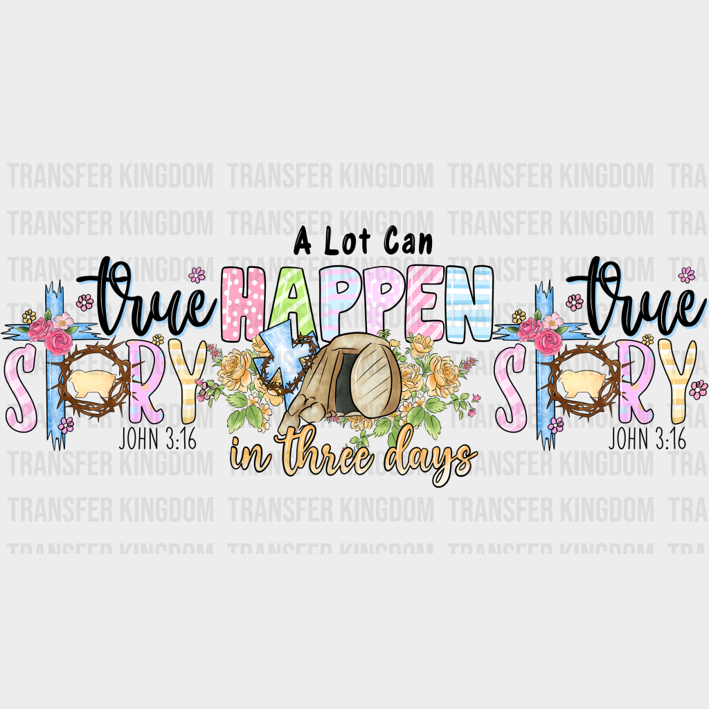A Lot Can Happen In Three Days Easter UV DTF Transfer Cup Wrap UV DTF Sticker - Transfer Kingdom