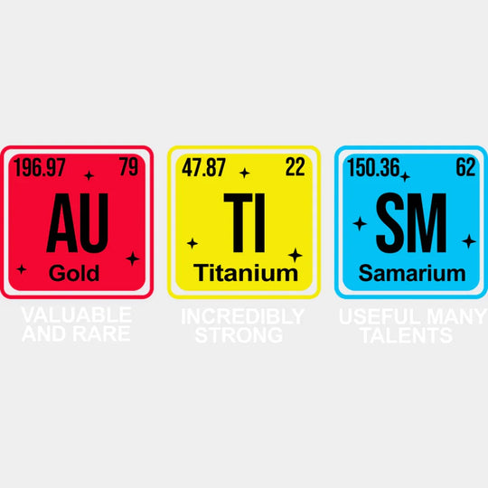 Au Ti Sm Elements - Autism Awareness DTF Transfer Adult Unisex - S & M (10’’) / Light Color Design (See Imaging)