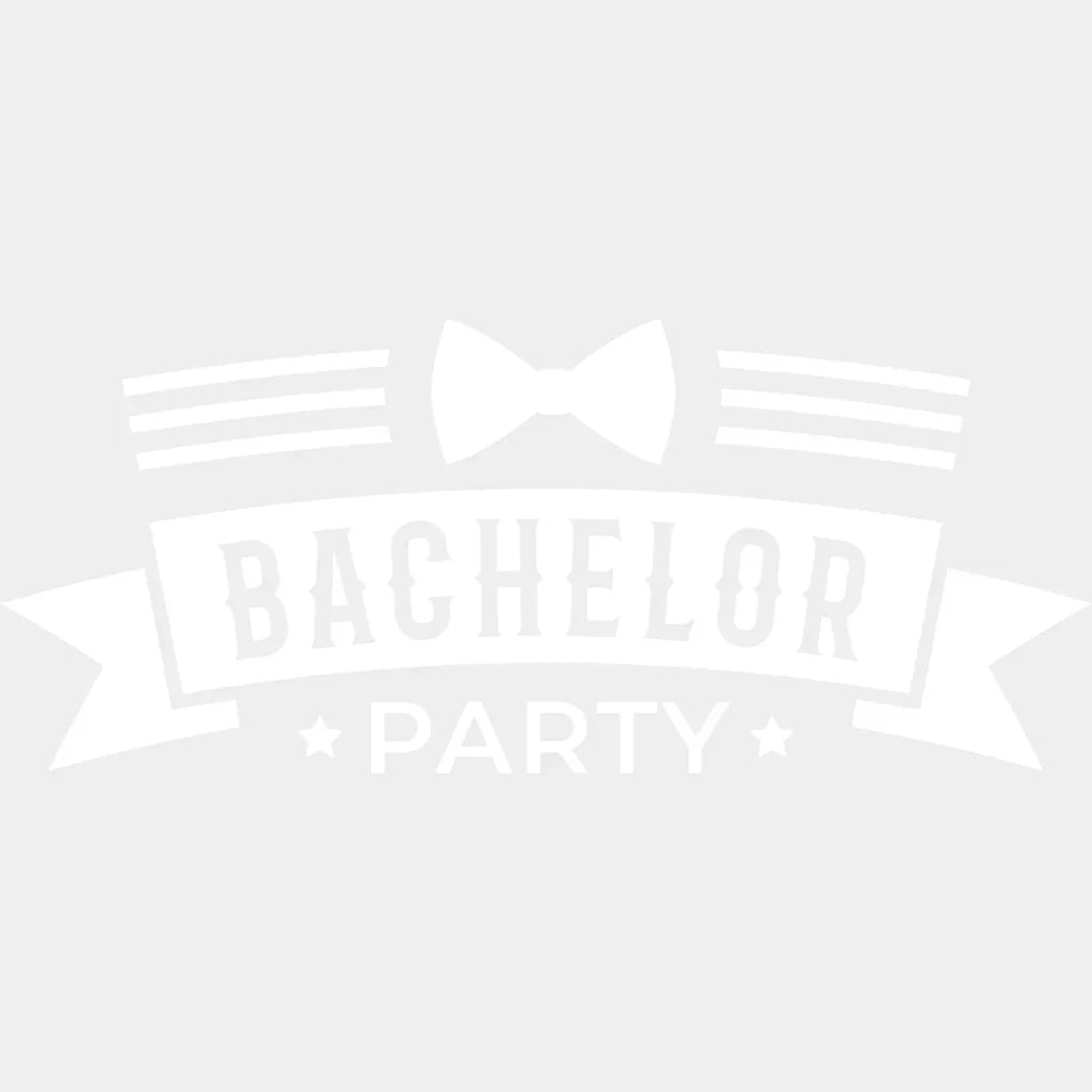 Bachelor Party Bowtie B&W - Bachelor DTF Transfer Unisex - S & M (10’’) Light Color Design (See imaging)