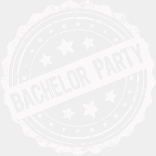 Bachelor Party Circular B&W Design - Bachelor DTF Transfer Unisex - S & M (10’’) Light Color Design (See imaging)
