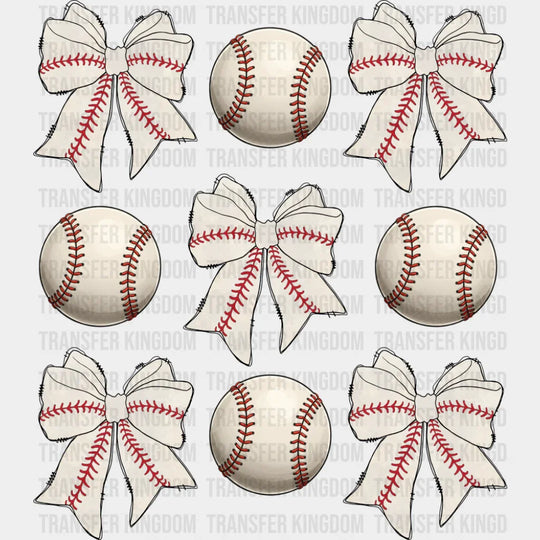 Baseballs And Ribbons - Baseball DTF Transfer