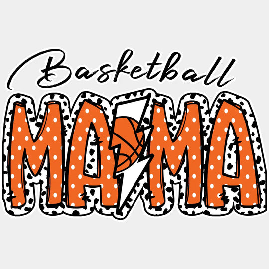 Basketball Mama Lightning Dalmatian Design - Dtf Heat Transfer Unisex S & M (10’’) / Light