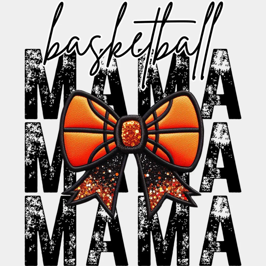 Basketball Mama Ribbon Design - Dtf Heat Transfer Unisex S & M (10’’) / Dark Color (See Imaging)