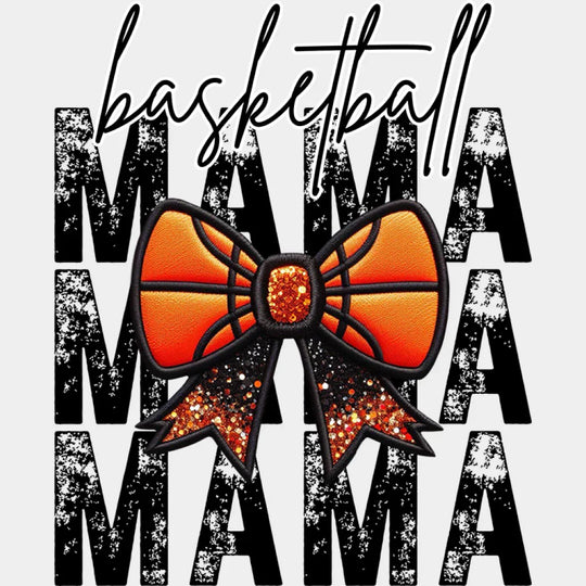 Basketball Mama Ribbon Design - Dtf Heat Transfer Unisex S & M (10’’) / Dark Color (See Imaging)