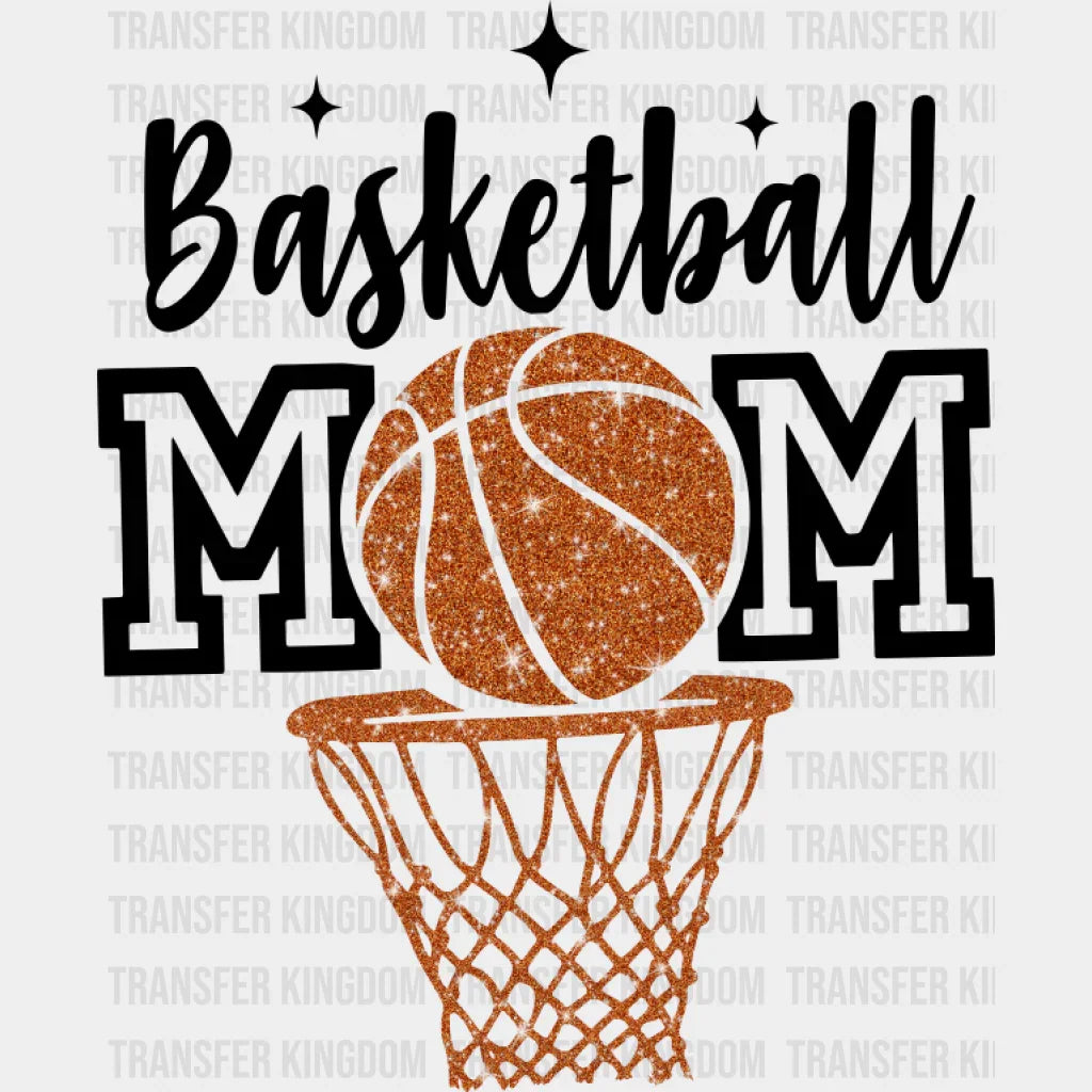 Basketball Mom Hoop Basketball Design - Basketball DTF Transfer Unisex - S & M (10’’) Dark Color Design (See Imaging)