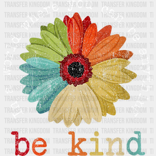 Be Kind Colorful Sunflower Design - Dtf Transfer Unisex S & M (10’’) / Light Color See Imaging