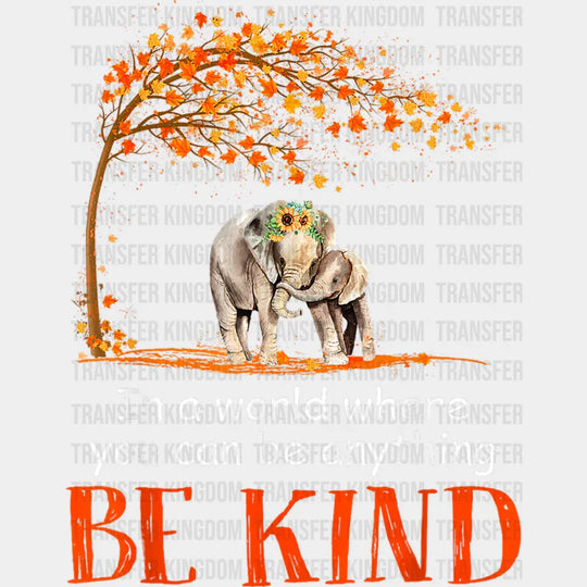 Be Kind Elephant Tree Design - Dtf Transfer Unisex S & M (10’’) / Light Color See Imaging