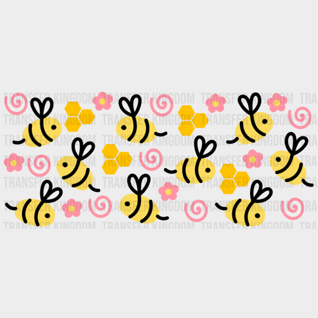 Bee Uv Dtf Transfer Cup Wrap Sticker