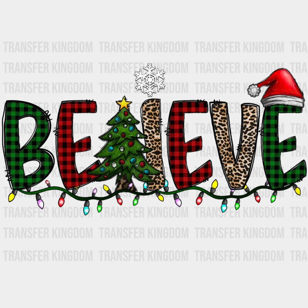 Believe Christmas Lights Design - Dtf Heat Transfer