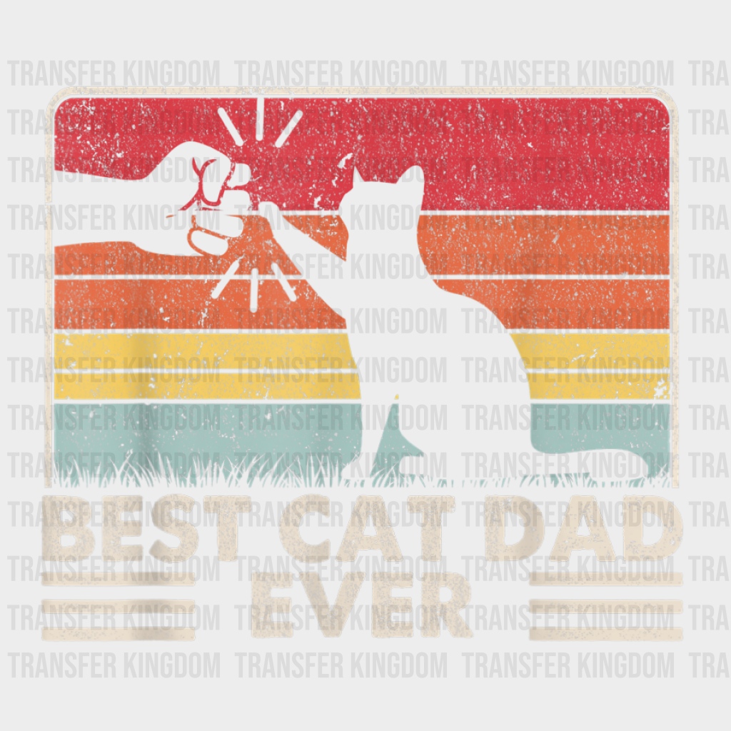 Best Cat Dad Ever Paw Fist Bump Design - DTF heat transfer - Transfer Kingdom