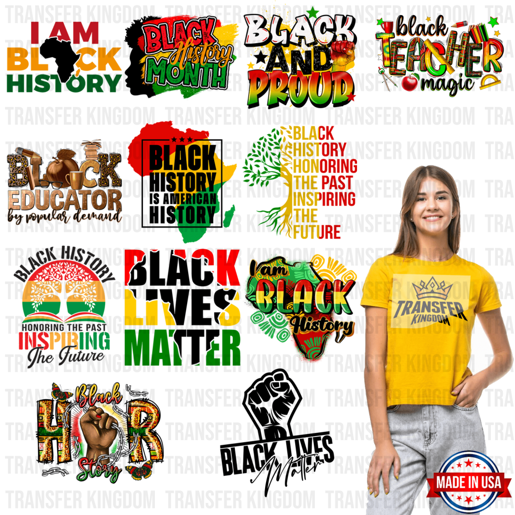 Black History Month-BLM Premade Gang sheet - 12 PCS 10 INCH - Transfer Kingdom