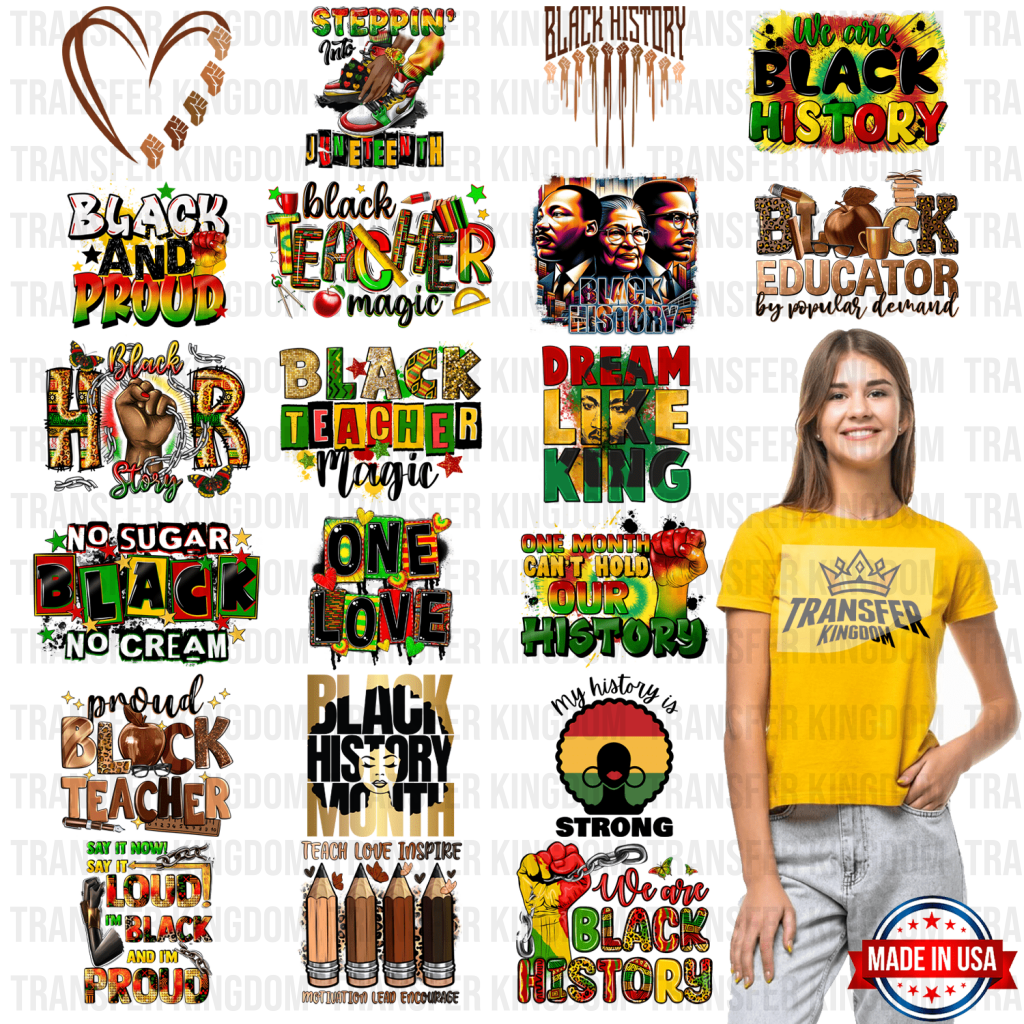 Black History Month-BLM Premade Gang sheet - 20 PCS 10 INCH - Transfer Kingdom