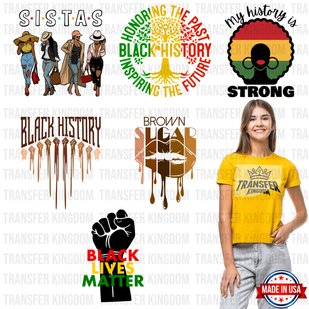 Black History Month-BLM Premade Gang sheet - 6 PCS 10 INCH - Transfer Kingdom