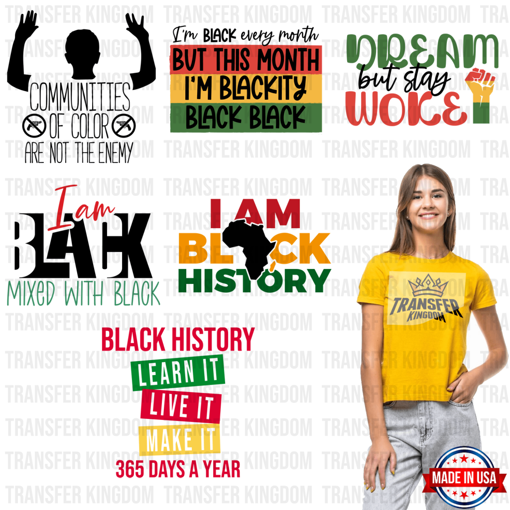 Black History Month-BLM Premade Gang sheet - 6 PCS 10 INCH - Transfer Kingdom