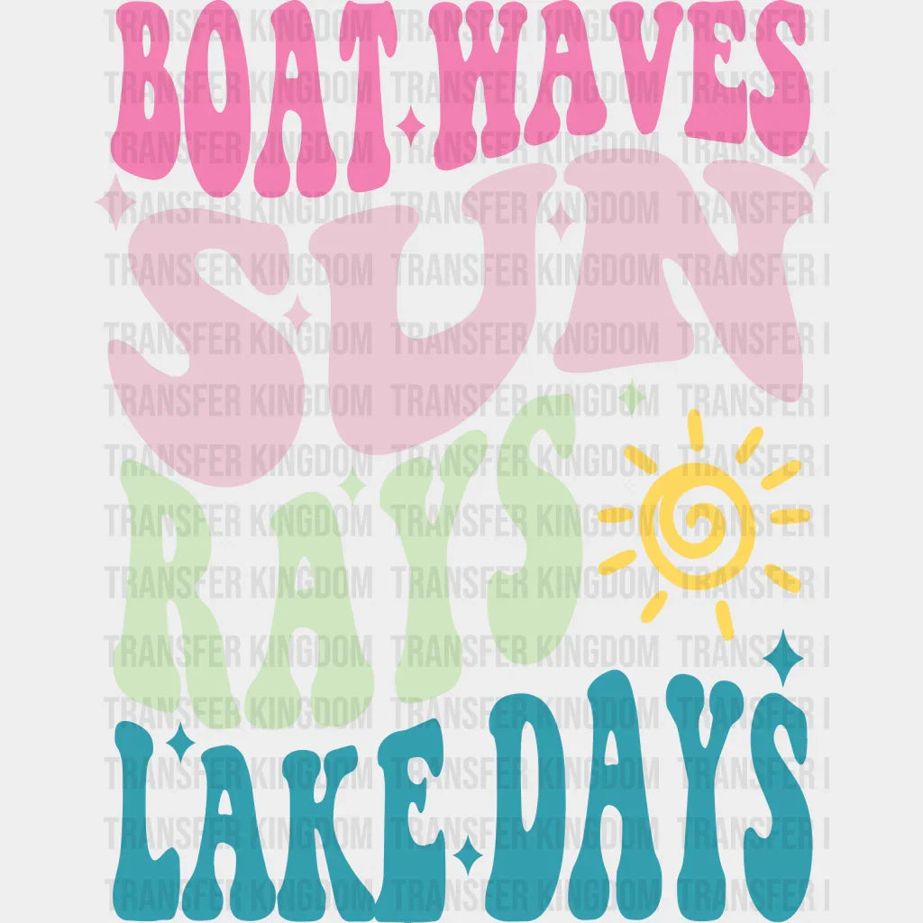 Boat Waves Lake Days Design - Boating Dtf Transfers