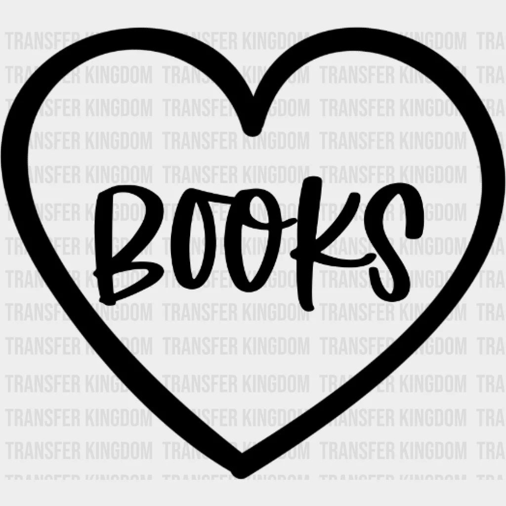 Books Heart Design - Dtf Heat Transfer