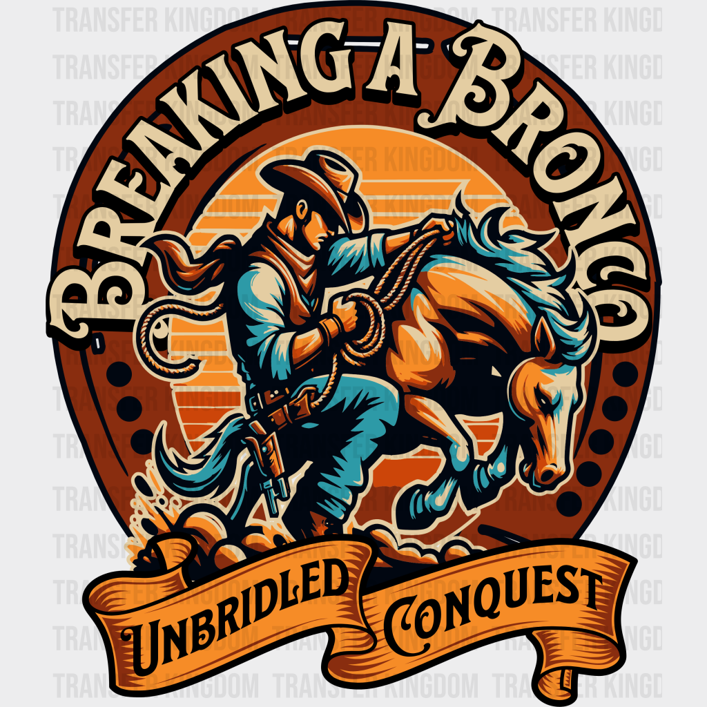 Breaking A Bronco Design - Rodeo Dtf Transfers
