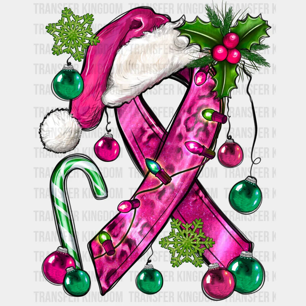 Breast Cancer Christmas Design - Dtf Heat Transfer