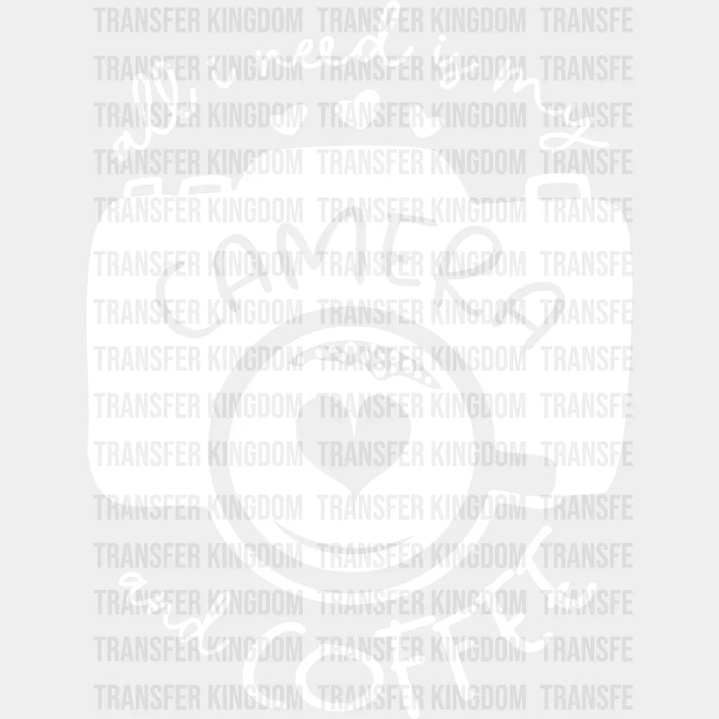 Camera And Coffee - Photography Dtf Heat Transfer Unisex S & M (10’’) / Light Color Design See
