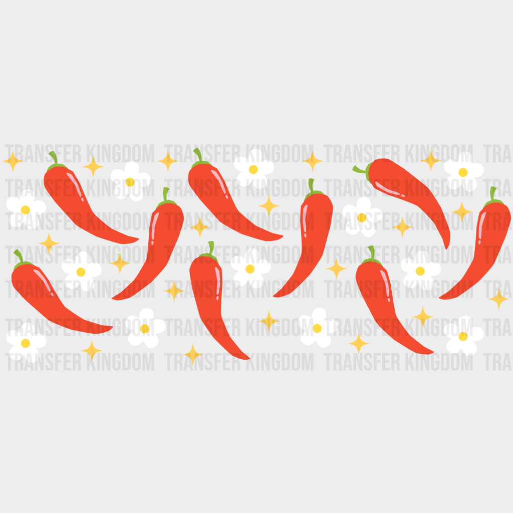 Chilies Uv Dtf Transfer Cup Wrap Sticker