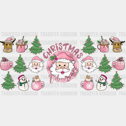 Christmas Vibes Santa Design - Cup Wrap Uv Sticker Permanent Dtf Decal