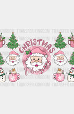 Christmas Vibes Santa Design - Cup Wrap Uv Sticker Permanent Dtf Decal