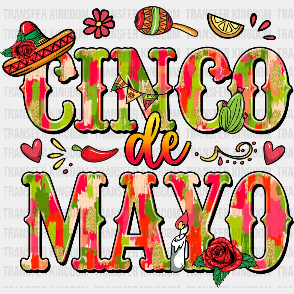 Cinco De Mayo Red And Green - Cinco De Mayo DTF Transfer