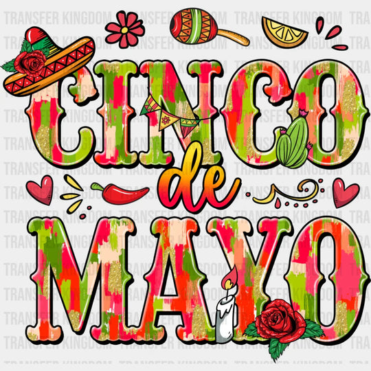 Cinco De Mayo Red And Green - Cinco De Mayo DTF Transfer