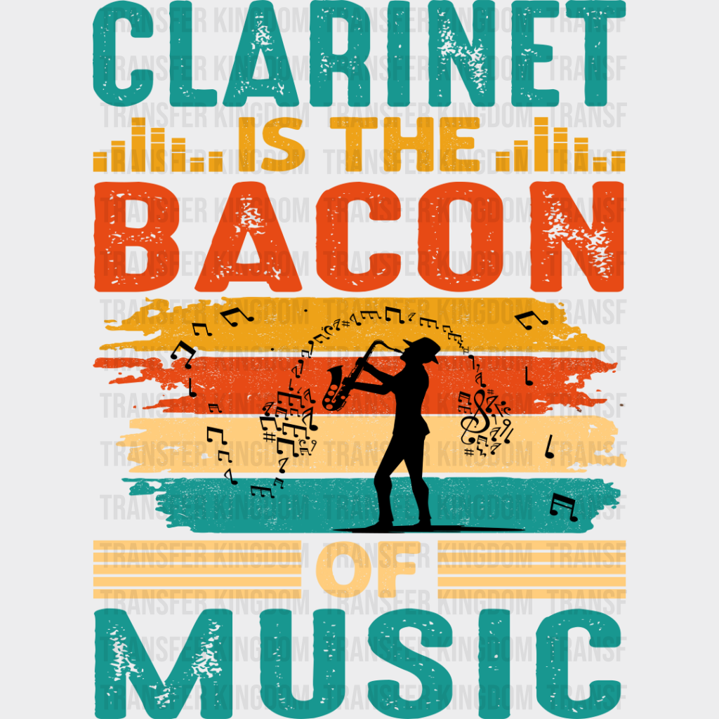 Clarinet Bacon Of Music - Singing Dtf Heat Transfer