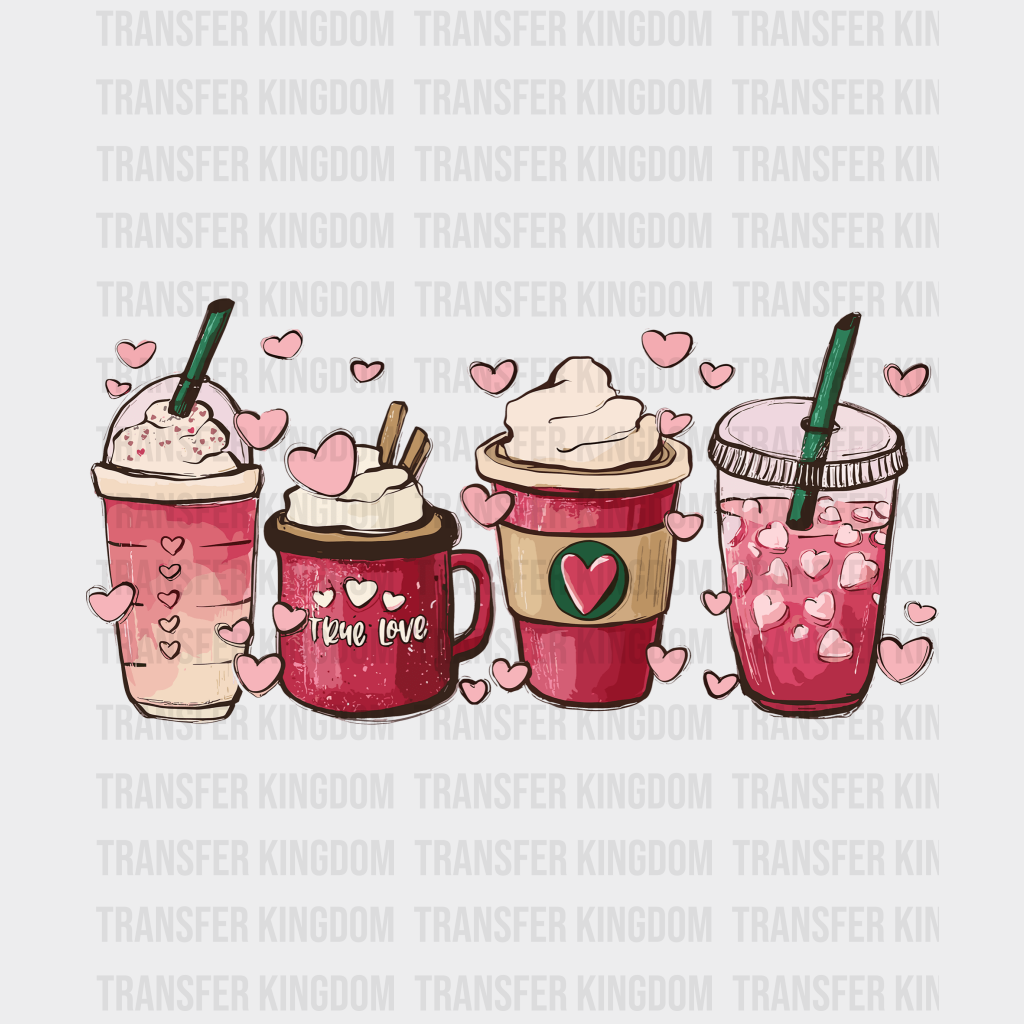 Coffee Love Valentines Day Design - Dtf Heat Transfer