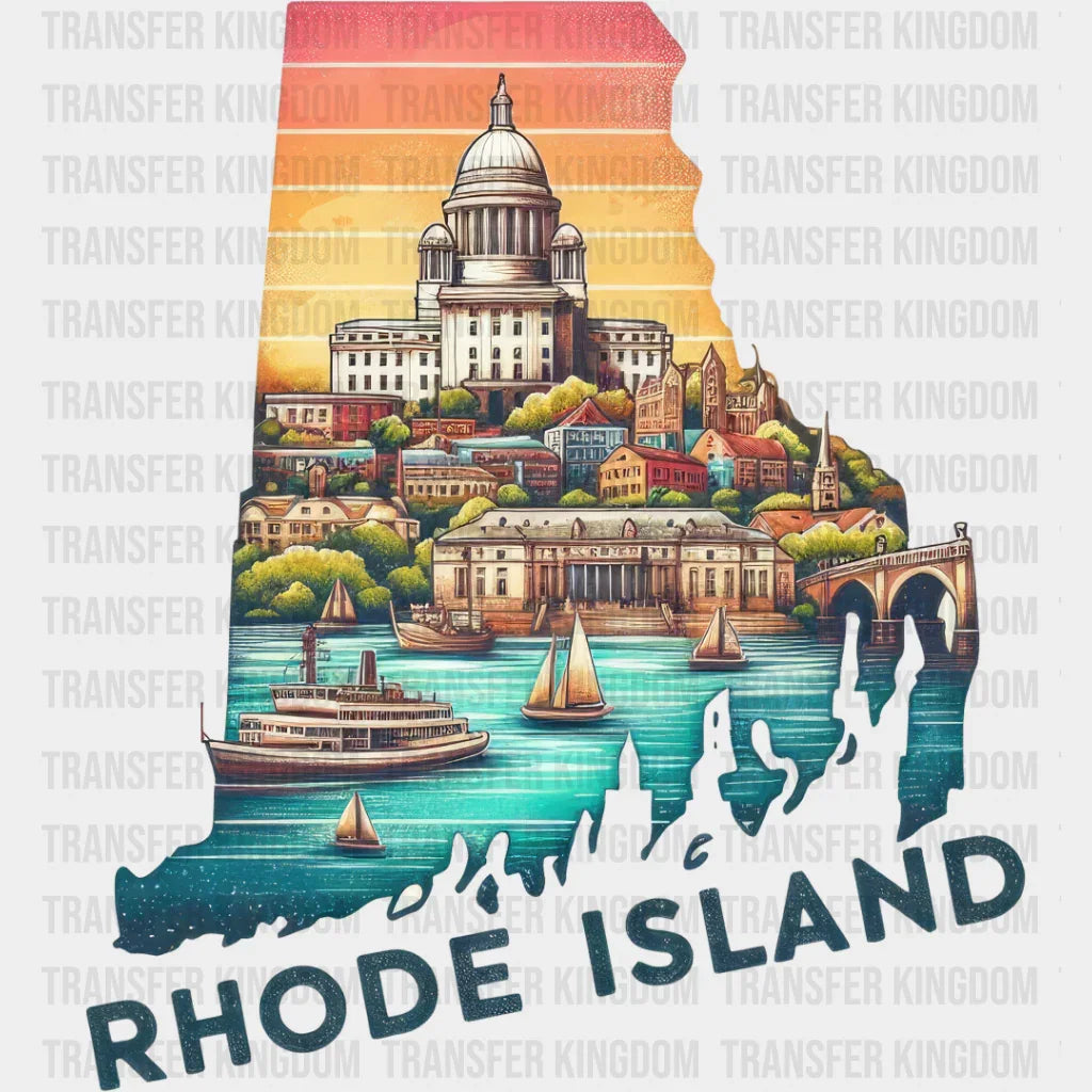 Colorful Rhode Island State Design - & Cities Dtf Heat Transfer