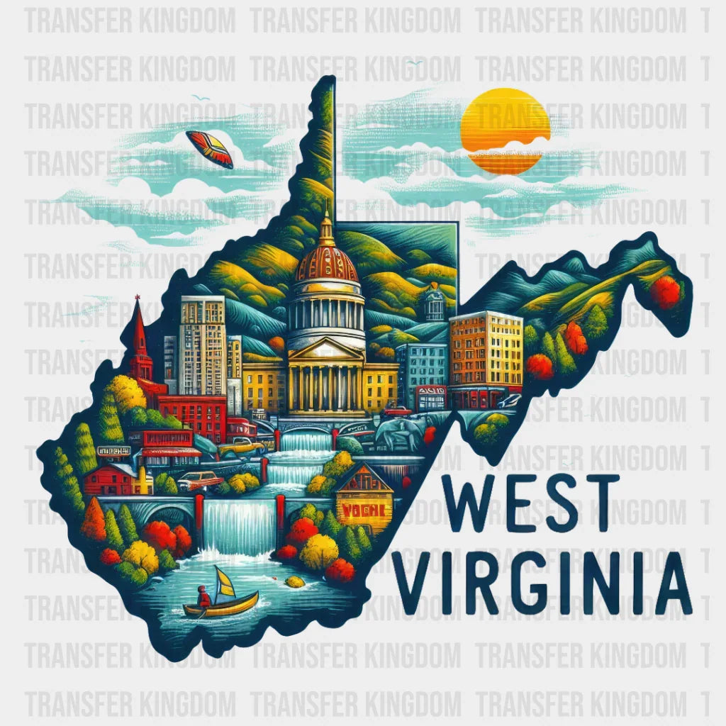 Colorful West Virginia State Design - & Cities Dtf Heat Transfer