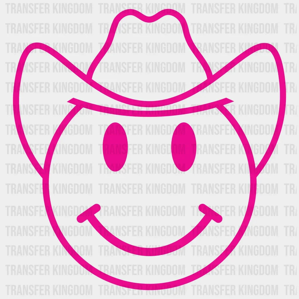 Cowboy Hat Smiley Face Design - Dtf Heat Transfer
