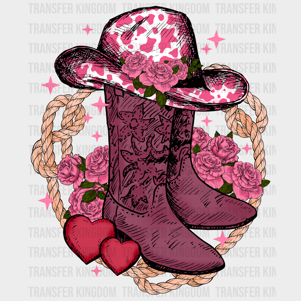 COWGIRL BOOTS - DTF heat transfer - transfer-kingdom