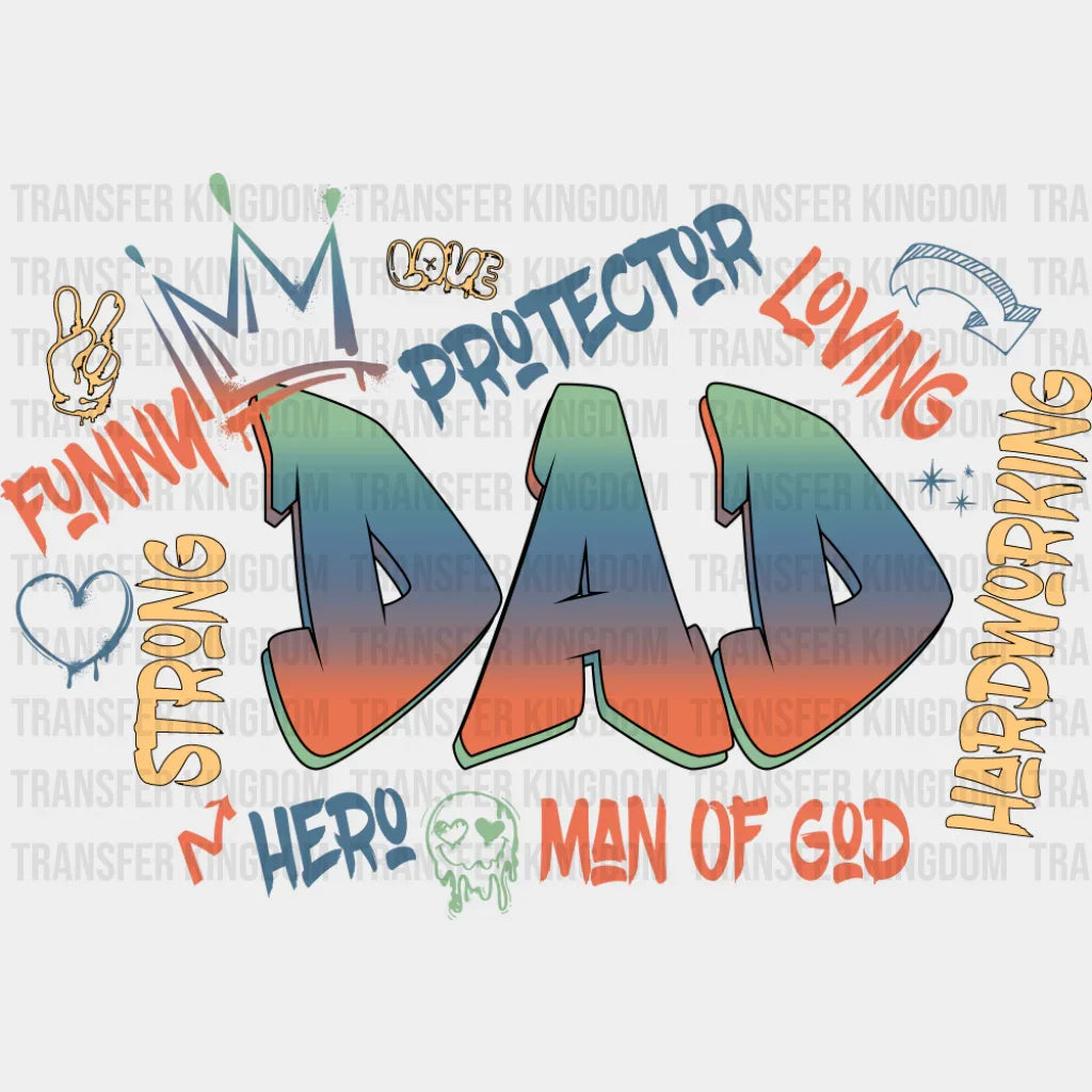 Dad Gradient - Father’s Day DTF Transfer Adult Unisex - S & M (10’’) / Dark Color Design (See Imaging)