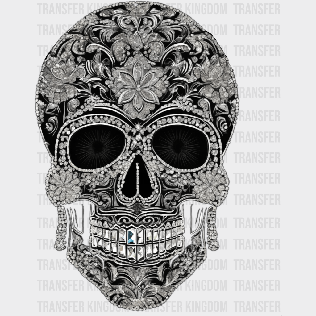 Diamond Halloween Skull Design - Dtf Heat Transfer