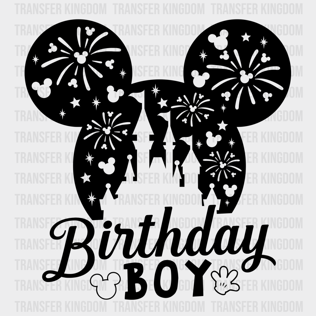 Disney Birthday Boy / Squad Mickey Design - Dtf Heat Transfer Unisex S & M ( 10 ) Dark Color (See