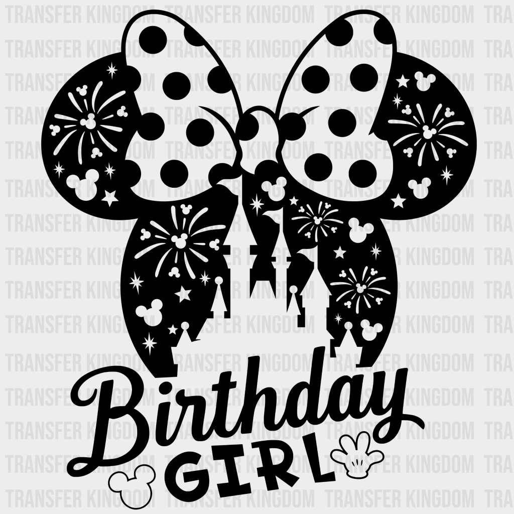 Disney Birthday Girl / Squad Minnie Design - Dtf Heat Transfer Unisex S & M ( 10 ) Dark Color (See