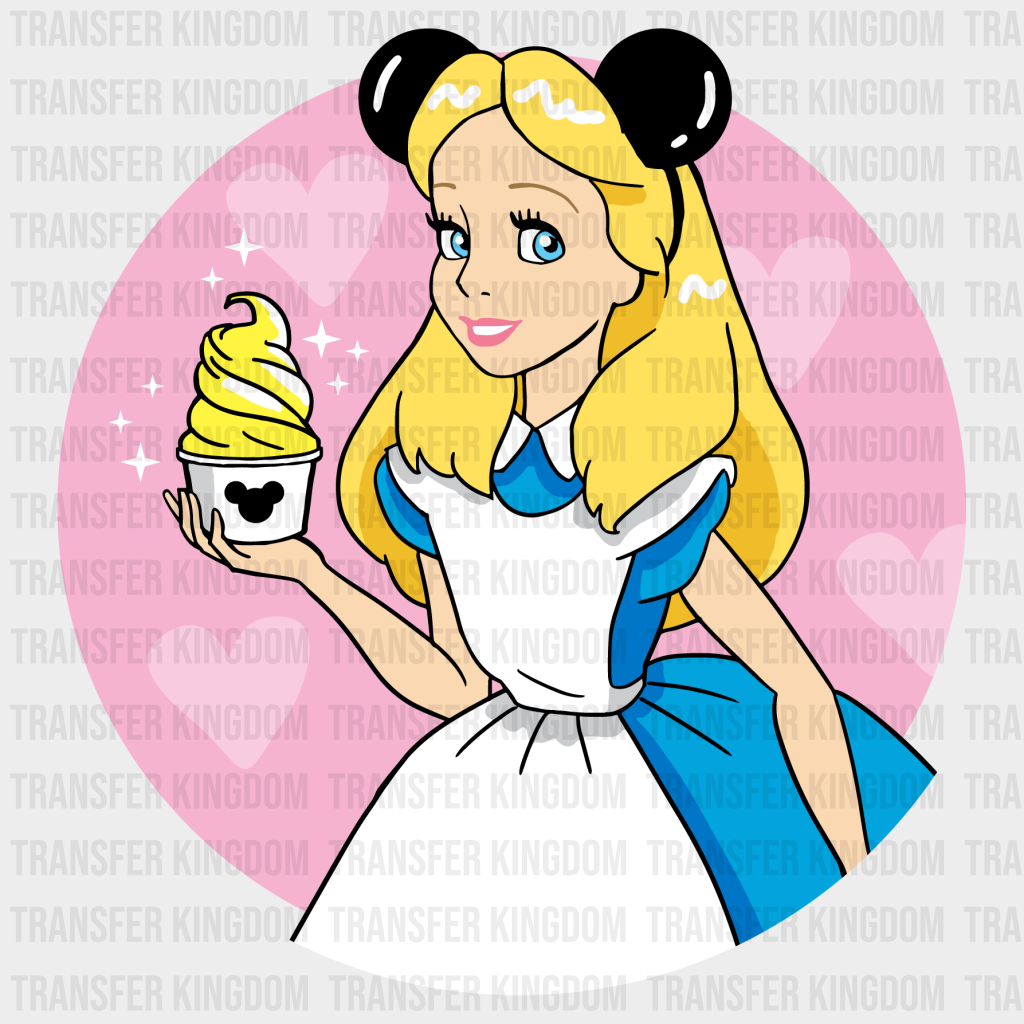 Disney Snacks Princess Alice - In Wonderland Design Dtf Heat Transfer Unisex S & M ( 10 )