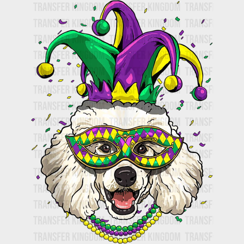 Dog Mardi Gras Design- Dtf Heat Transfer