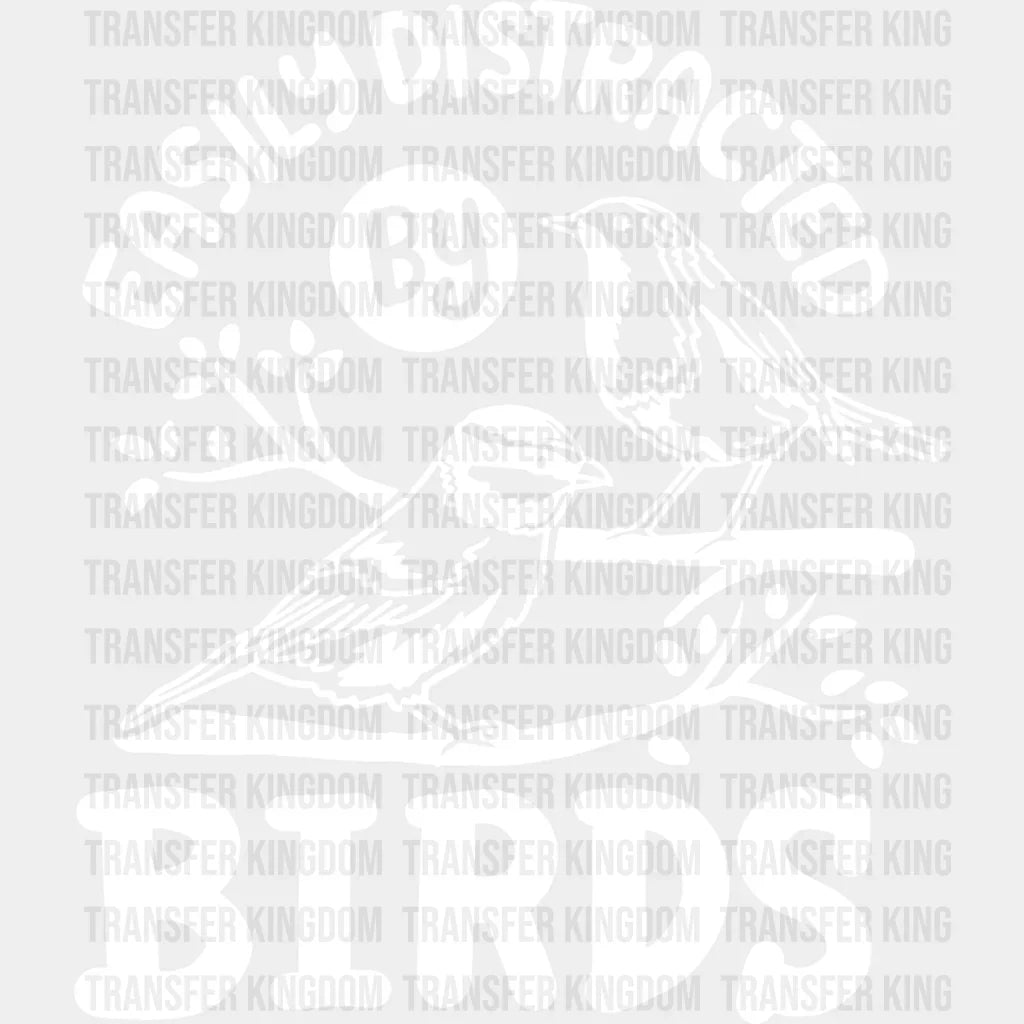 Easily Distracted By Birds Tree Design - Iron On Dtf Transfer Unisex S & M (10’’) / Light Color