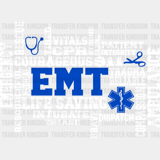 Emt Courageous Life Saving - Dtf Heat Transfer Unisex S & M (10’’) / Light Color Design See Imaging