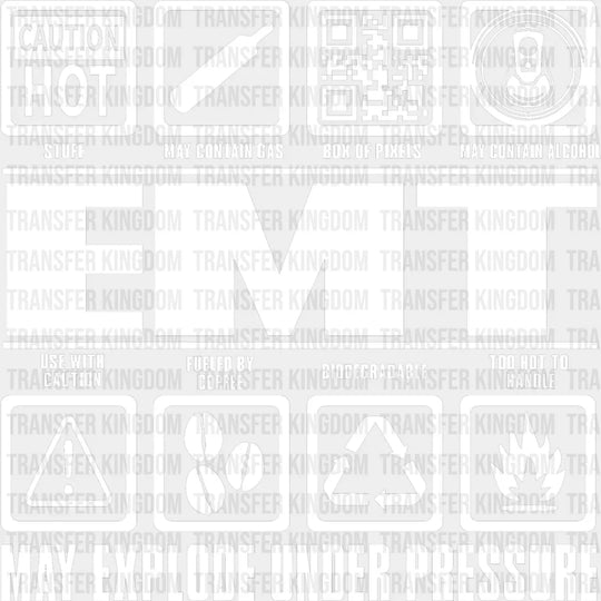 Emt May Explode Under Pressure - Dtf Heat Transfer Unisex S & M (10’’) / Light Color Design See